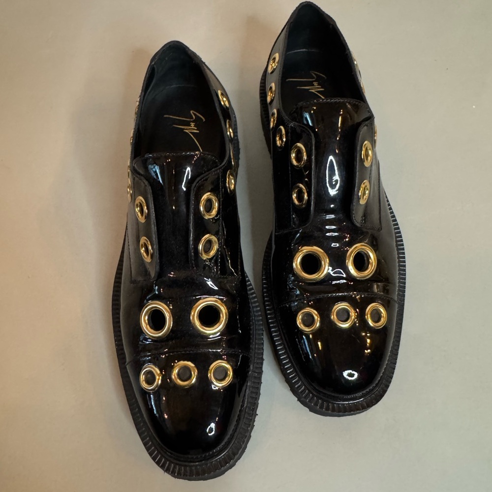 Giuseppe Zanotti Patent Loafers | Size 8.5 | Gold Detail | Authentic - Picture 3 of 17